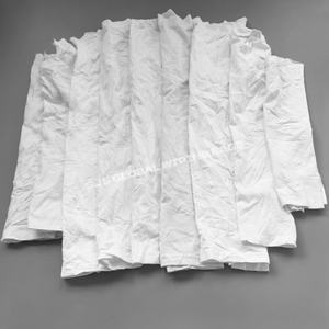 Trapos de tela industrial de algodón 100%, trapos de camiseta blancos recuperados de 40-60 cm, trapos de limpieza de grado A para limpieza. - Product Image 1