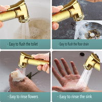 Ensemble de douche de luxe pour salle de bain avec affichage numérique, 4 fonctions, robinet de baignoire chaud et froid, système apparent, pomme de douche pluie dorée, boutons piano