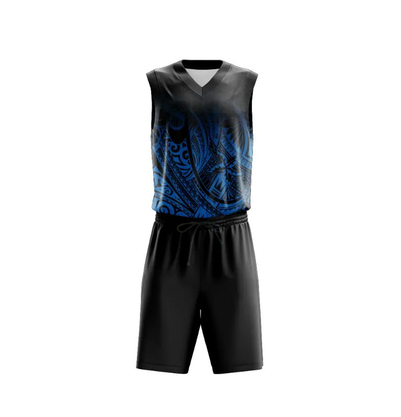 Conjuntos de uniforme de baloncesto para jóvenes, ropa atlética Reversible de gran tamaño con gradiente polinesiano en blanco, diseño personalizado, novedad