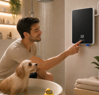 Chauffe-eau instantané électrique sans réservoir 3500W 110V-220V pour salle de bain et douche - Montage mural, écran tactile, protection contre la surchauffe