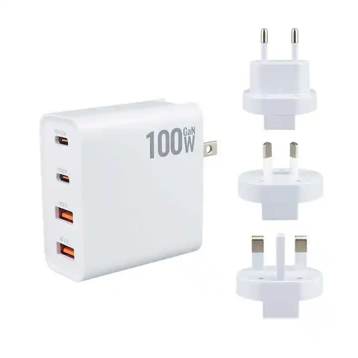 Pengisi daya Cepat USB Tipe C 100W, pengisi daya USB Tipe C PD USB dengan GaN Tech untuk MacBook Pro/Air laptop iPad iPhone 13 Pro Max