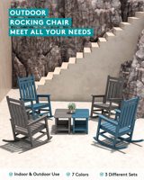 Fauteuil à bascule en HDPE, best-seller d'usine, idéal pour les patios, les jardins et les espaces extérieurs, chaise à bascule imperméable pour véranda