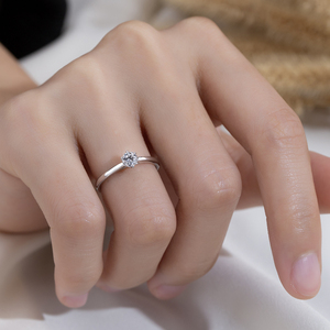 Messi Jewelry MSR-2122 925 Silver Round Shape Solitaire <b>Ring</b> Lab Grown <b>Diamond</b> <b>Ring</b> Engagement <b>Ring</b> - Product Image 3