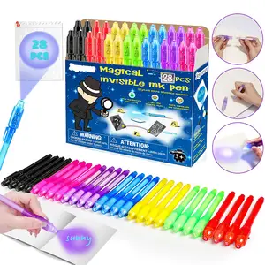 Invisible Ink Pen with UV Magic Kids Spy Pen For Secret Messages Birthday Parties Kids Gifts