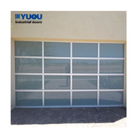 Porte auto en alu vitre miroir sans cadre, usage commercial/résidentiel, isolation thermique, finie