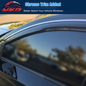 Pour Honda Accord 18-25, visières de fenêtre style Mugen, 4 pièces, à coller, avec garniture chromée - Product Image 2