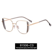 Nouvelles Lunettes Carrées Tendance à Monture Photochromique Anti-Lumière Bleue avec Branches à Ressort TR pour Femmes