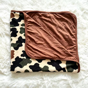 Couverture douce pour tout-petits en fibre de bambou imprimée double couche personnalisée, literie pour enfants, couverture d'emmaillotage pour bébé - Product Image 6
