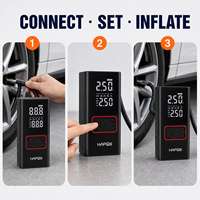 Gonfleur de pneus de poche 6000 mAh 12 V avec allume-cigare USB, unité de charge bidirectionnelle, interrupteur, arrêt automatique intelligent, écran LCD