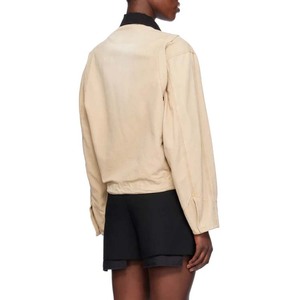 <strong>Beige</strong> Destroyed <strong>Denim</strong> <strong>Jacket</strong> Latest Fashion Design High Quality <strong>Women</strong> Custom Design Non-stretch <strong>Denim</strong> <strong>Jacket</strong> - Product Image 3