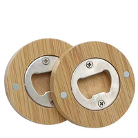 Décapsuleur magnétique en bambou gravé avec logo personnalisé de qualité en bois sous-verre de cuisine pour les fêtes de cuisine mariages réfrigérateur cadeaux