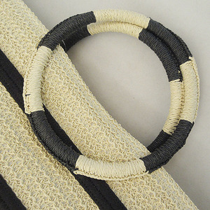 <span class=keywords><strong>Sac</strong></span> de plage tendance en paille de papier naturelle tressée, <span class=keywords><strong>sac</strong></span> fourre-tout en <span class=keywords><strong>corde</strong></span> de coton à rayures, poignée ronde - Product Image 3