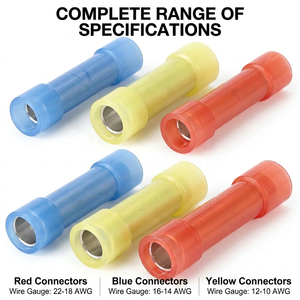 Connecteurs à sertir isolés en polyamide PA66 ignifuge UL94V0, avec terminal de raccordement en cuivre électrolytique étamé pour fils, 600V - Product Image 2