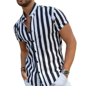 <span class=keywords><strong>Camisa</strong></span> <span class=keywords><strong>de</strong></span> <span class=keywords><strong>Hombre</strong></span> Casual <span class=keywords><strong>de</strong></span> Satén <span class=keywords><strong>de</strong></span> Poliéster, Delgada, <span class=keywords><strong>de</strong></span> <span class=keywords><strong>Manga</strong></span> <span class=keywords><strong>Corta</strong></span>, con Estampado a <span class=keywords><strong>Rayas</strong></span>, Estilo Clásico, Cuello Camisero, Tejida - Product Image 6