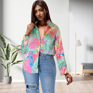 Chemise ample à imprimé coloré pour femmes, tendance 2023, vente chaude - Product Image 2