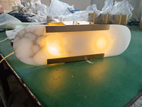 Applique murale ZeroUNO en albâtre naturel, marbre, quincaillerie de haute qualité, lampe murale d'intérieur pour hôtel, lumière de luxe en albâtre