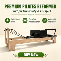 Machine de Pilates MJD M101A Reformer en bois de chêne durable, réglable et portable, pour la maison, le studio de yoga, la salle de sport, la santé et la musculation, garantie 5 ans