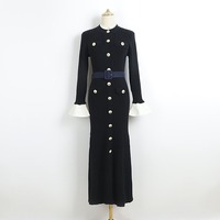 Nouvelle Robe Sirène Décontractée en Maille Unie 320g pour Femme, Col Roulé Anti-Plis Ajustée Longueur Complète, Collection Automne 2026, Luxe Modeste