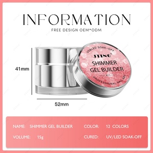 JTING Top Viscosity 12Colors Shimmer Gel Builder <b>Nail</b> <b>Extension</b> No Burn Self Leveling Cream Sculpture Building Gel <b>Nail</b> Polish - Product Image 2
