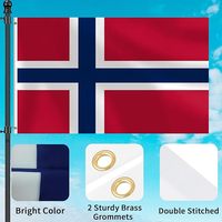 Drapeau de la Norvège personnalisé 2026, 3x5 pieds, écologique, imperméable, sportif, pour les événements sportifs, utilisation intensive, drapeau norvégien résistant
