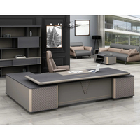Bureau de direction moderne et personnalisable en bois massif de luxe, durable, avec tiroir, pour PDG et managers