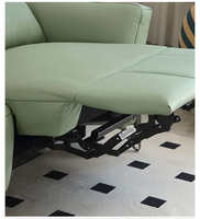 Canapé électrique multifonctionnel en cuir véritable Kuli, style crème, compact, pour salon, une place, modèle 8320