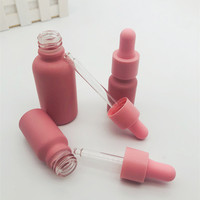 Rond 5ml 10ml 15ml 20ml 30ml 50ml 100ml 1 oz sérum cosmétique rose mat bouteilles d'huile essentielle personnalisées flacon compte-gouttes en verre