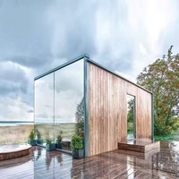 Villas victoriennes rectangle de luxe préfabriquées surface miroir verre trempé maison conteneur préfabriquée pour hôtels maisons préfabriquées