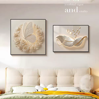 Arte Mural 3D al por Mayor, Diseño Cuadrado de Mariposas, Estilo Moderno y Lujoso, Superficie Lisa, Fácil de Manejar, Pintura de Porcelana de Cristal