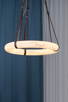 Lustre de plafond en albâtre, luminaire moderne nordique en marbre LED pour salle à manger, bar, hôtel, villa, décoration