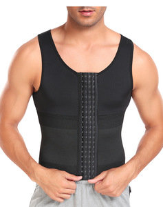 Gilet amincissant <span class=keywords><strong>pour</strong></span> homme, gaine de compression ventre plat, <span class=keywords><strong>corset</strong></span> ajustable à crochets - Product Image 5
