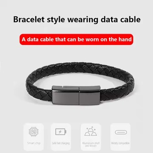 LAIMODA, pulsera creativa, Cable de datos, cuerda de cuero PU, pulsera inalámbrica con cuentas de Buda, Cable de carga adecuado para teléfono tipo C - Product Image 4
