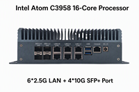 Routeur pare-feu sans ventilateur EVUC Intel Atom C3958 4*10G SFP+ Mini PC industriel Appareil de sécurité réseau VPN filaire et sans fil