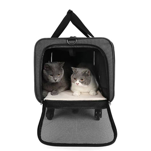 Vente en gros sac de transport portable pour chat et petit chien détachable et respirant pour l'extérieur avec roues - Product Image 5