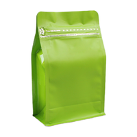 Sachet de café en aluminium Mylar à fond plat avec fermeture éclair, surface mate, vente en gros, pochette refermable pour grains de café, noix, en-cas