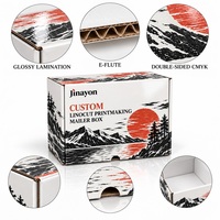 Boîte d'expédition personnalisée en carton ondulé brillant pour emballage e-commerce, impression linogravure