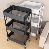 Meerlaags opvouwbaar keuken supermarkt metalen draadrek fruit groente display standaard trolley rek gereedschap