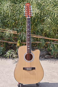 Guitare électro-acoustique 12 cordes personnalisée OEM ODM, 41 pouces, table en épicéa, finition brillante, fabrication Boult Factory - Product Image 2