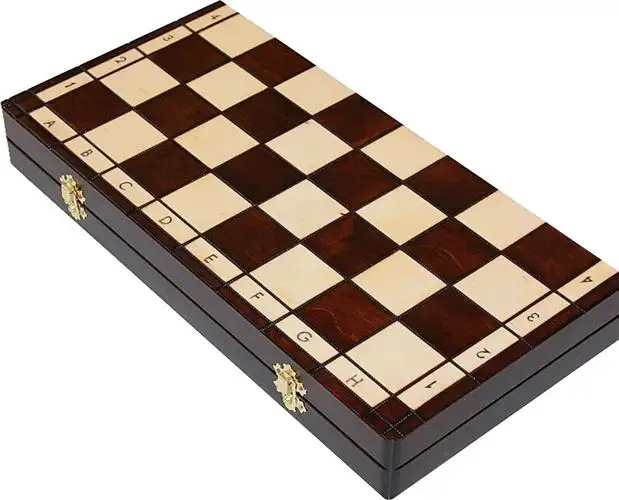 Produsen papan permainan catur magnet kayu portabel ramah lingkungan dicetak catur dalam kotak kayu