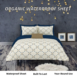 Hotel Quality Cotton Waterproof Eco-Friendly Durable All-Season Printed <b>Flat</b> Sheet Set Plush <b>Pillow</b> Covers 500TC Hospital Plain - Product Image 2