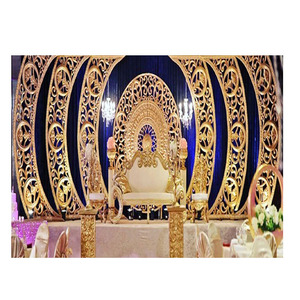 Vente en gros de panneaux de scène de réception royale Allemagne derniers cadres de toile de fond sculptés en or de mariage/panneaux de style c toile de fond élégante - Product Image 1