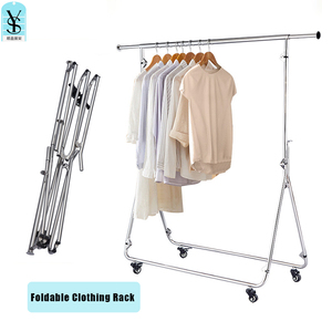 Novo Chegada Suporte de Exibição de Roupas Portátil em Aço Inoxidável Dobrável para Loja de Vestuário - Product Image 2
