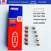 Ampoules de plafonnier automobile, ampoule à double extrémité, éclairage intérieur, éclairage de coffre, éclairage de plaque d'immatriculation, 12V/24V, halogène C5w/10w