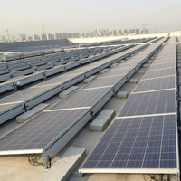 Système solaire photovoltaïque personnalisé en aluminium pour toitures plates en tuiles métalliques avec batteries au plomb-acide/aux ions lithium (500-1000W)