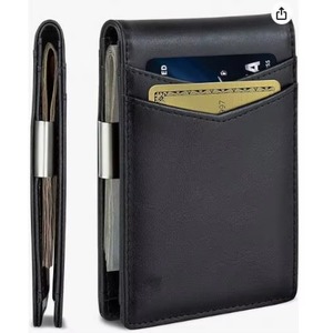 Muestra gratuita: Bolso casual con clip para billetes - Bolsos casuales para hombre, delgados, con bolsillo frontal, bloqueador de tarjetas, minimalistas, de cuero - Product Image 6