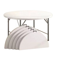 Mesa Redonda Plegable de Alta Resistencia de 4 pies para Banquetes - Muebles de Hotel con Diseño Moderno y Ecológico para Hoteles, Restaurantes, Bodas y Uso en Exteriores