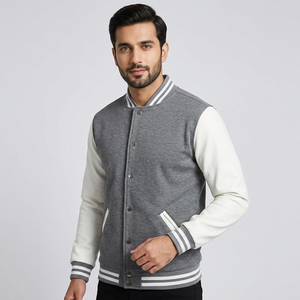 Veste universitaire de haute qualité pour hommes, prix d'usine, faible MOQ, manches en cuir, veste universitaire personnalisée sur mesure - Product Image 1