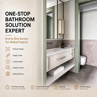 Ensemble de salle de bain personnalisable OEM ODM, installation facile, comprenant lavabo, toilettes et baignoire en céramique, pour maisons de retraite et dortoirs universitaires