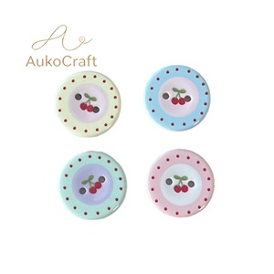 Boutons décoratifs en forme de fleurs de cerise de dessin animé mignonnes, couleur crème, pour vêtements, coiffes et chaussures, en colle crème, matériel artisanal - Product Image 4