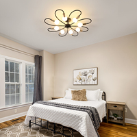 Éclairage créatif moderne Chambre à coucher dorée romantique Personnalité minimaliste moderne Salon Salle à manger Lustre de plafond